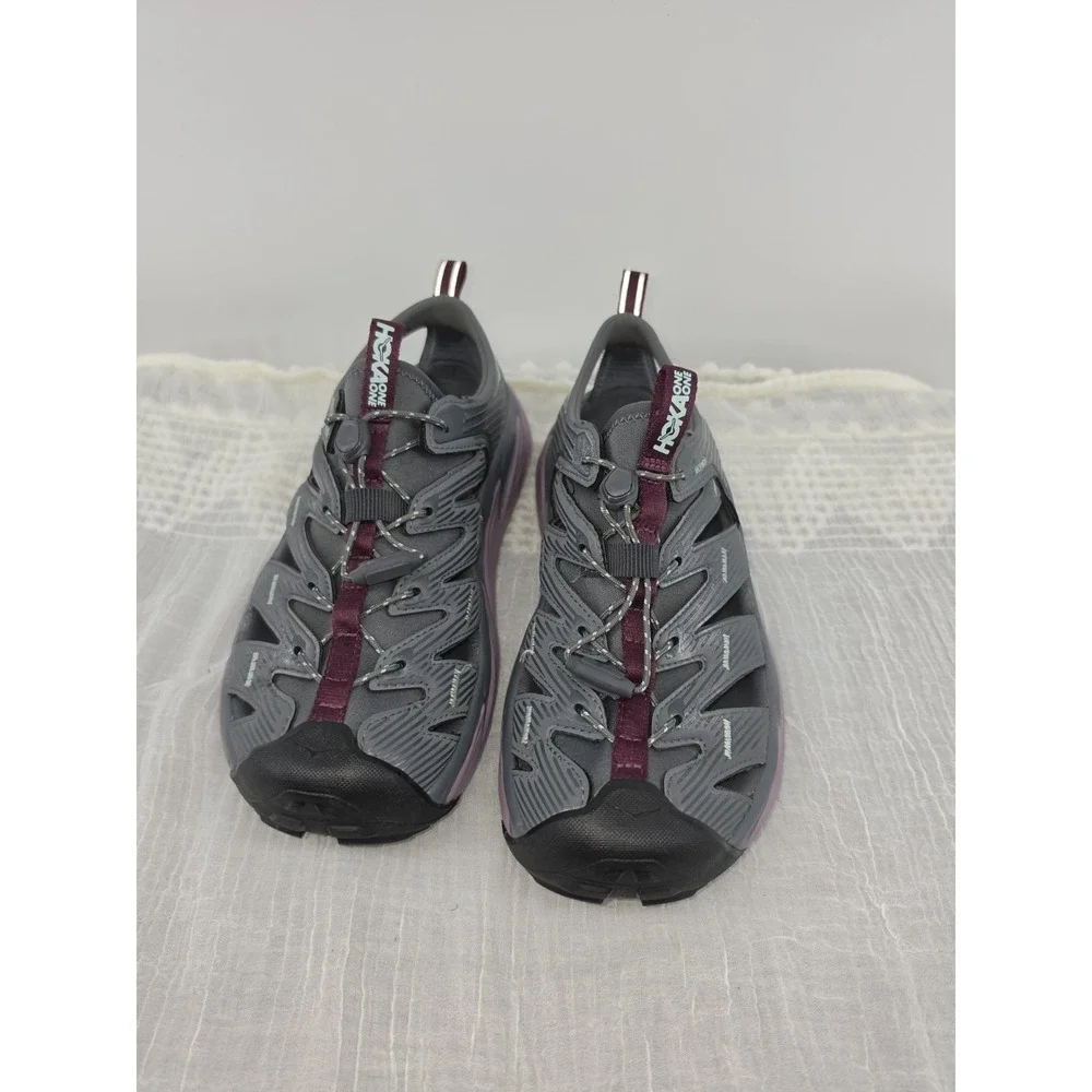 HOKA Hopara Outdoor Mountain Sandals Castlerock Elderberry Gray PurpleWomens 8.5